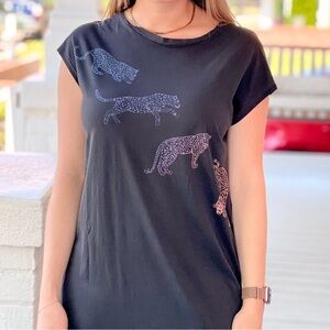Project Social T Ombre Leopard Black Tshirt Dress
